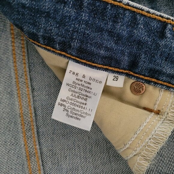 RAG & BONE Nina High Rise Ankle Flare Jeans Size 29 Blue Side Slit Stretchy Euc - Picture 5 of 10